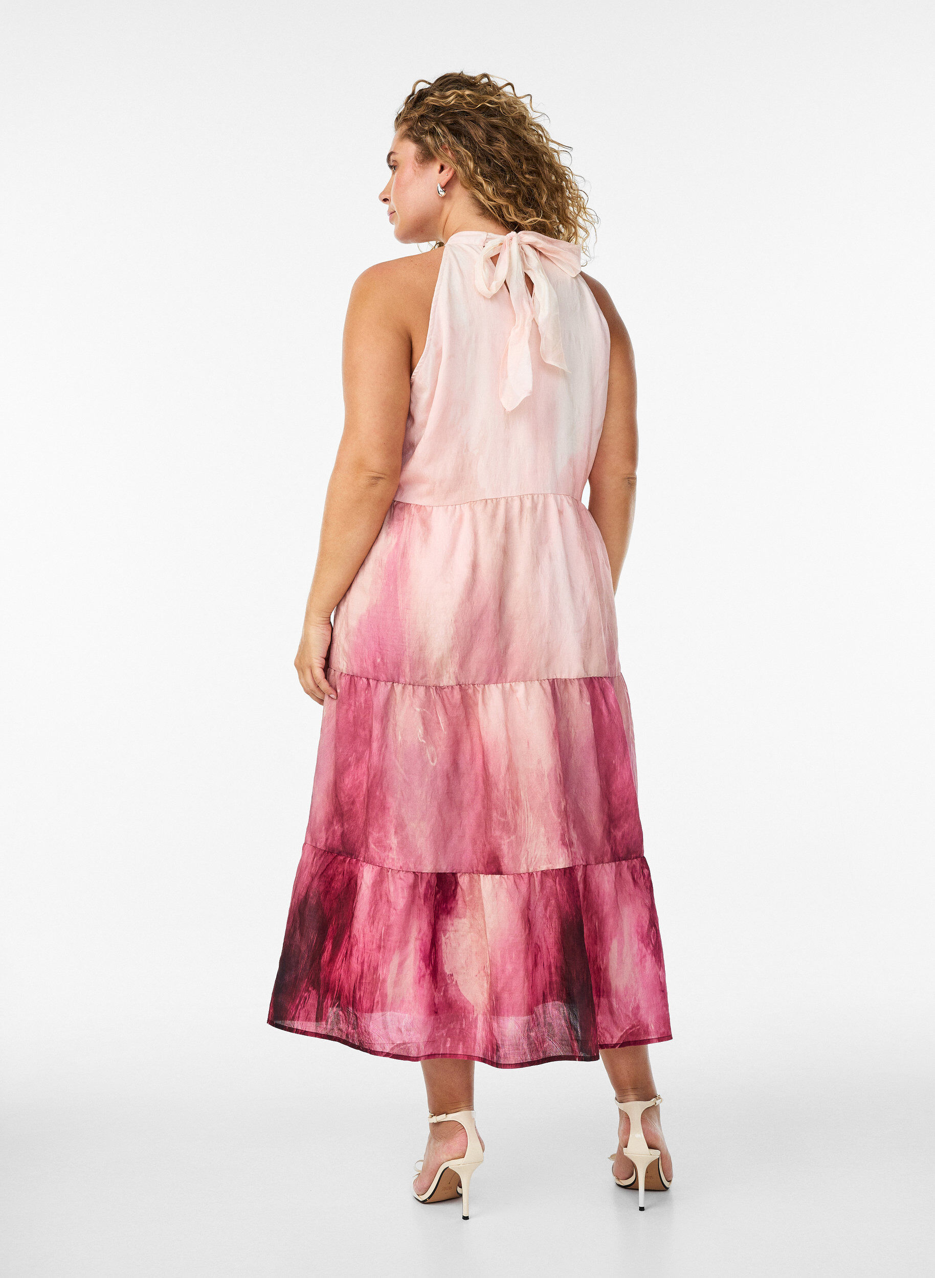 Zizzi Robe midi dos nu, Rose, Model image number 1