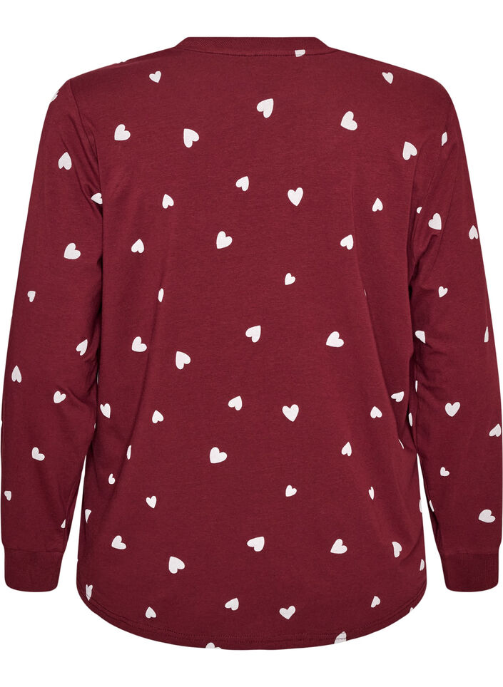 Nachtblouse met een print, Rood, Packshot image number 1