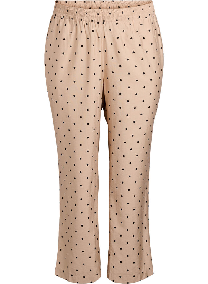 Broek met stippen en rechte pijpen, Doeskin w. dot AOP, Packshot