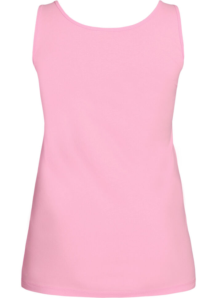 Effen basic top in katoen, Roze, Packshot image number 1