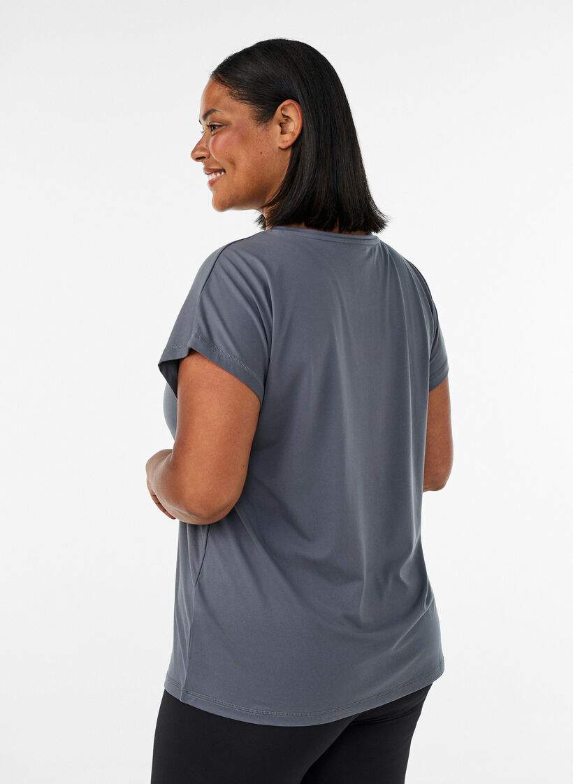 Effen gekleurd trainingsshirt, Grijs, Model image number 2