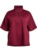 Sweatshirt met korte mouwen en een hoge kraag, Donker Bordeaux, Packshot image number 0