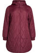Halflange gewatteerde jas met een capuchon, Rood, Packshot image number 0