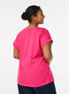 T-shirt met korte mouwen in een katoenmix, Roze, Model image number 2