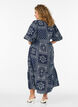 Enkel-lange jurk in viscose met paisleyprint en korte mouwen, Blauw, Model image number 1