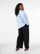 Losse jerseybroek met hoge taille, Zwart, Model image number 1