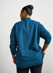 Lang sweatshirt met hoge hals en geborduurde tekst, Blauw, Model image number 2