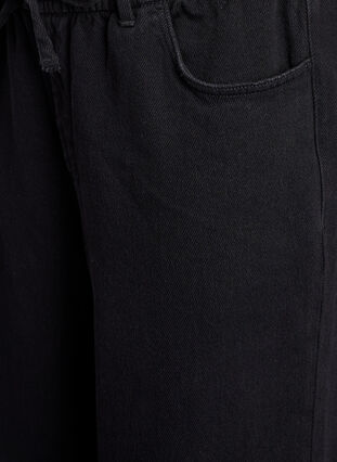 ZizziLosse pasvorm jeans met een elastische tailleband en een trekkoord, Black Wash, Packshot image number 2
