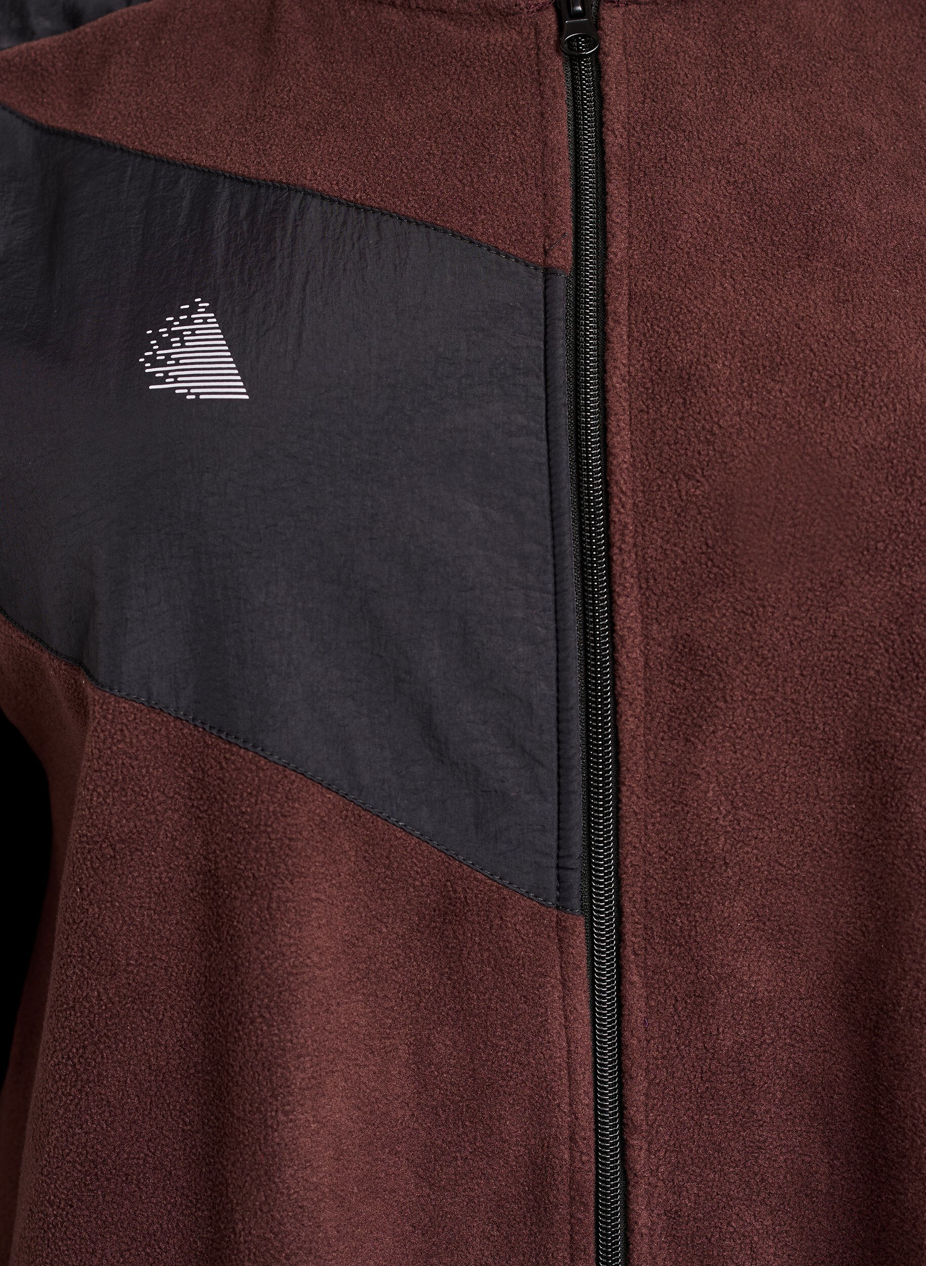 ZizziFleecejack met capuchon en zakken, Bruin, Packshot image number 2