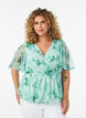 Bloemen chiffon blouse met korte mouwen, Groen, Model image number 0