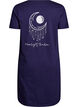 Lang nachthemd-T-shirt in biologisch katoen met print, Blauw, Packshot image number 1