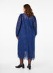 Jurk van kant met lange mouwen en hoge hals, Estate Blue, Model image number 1