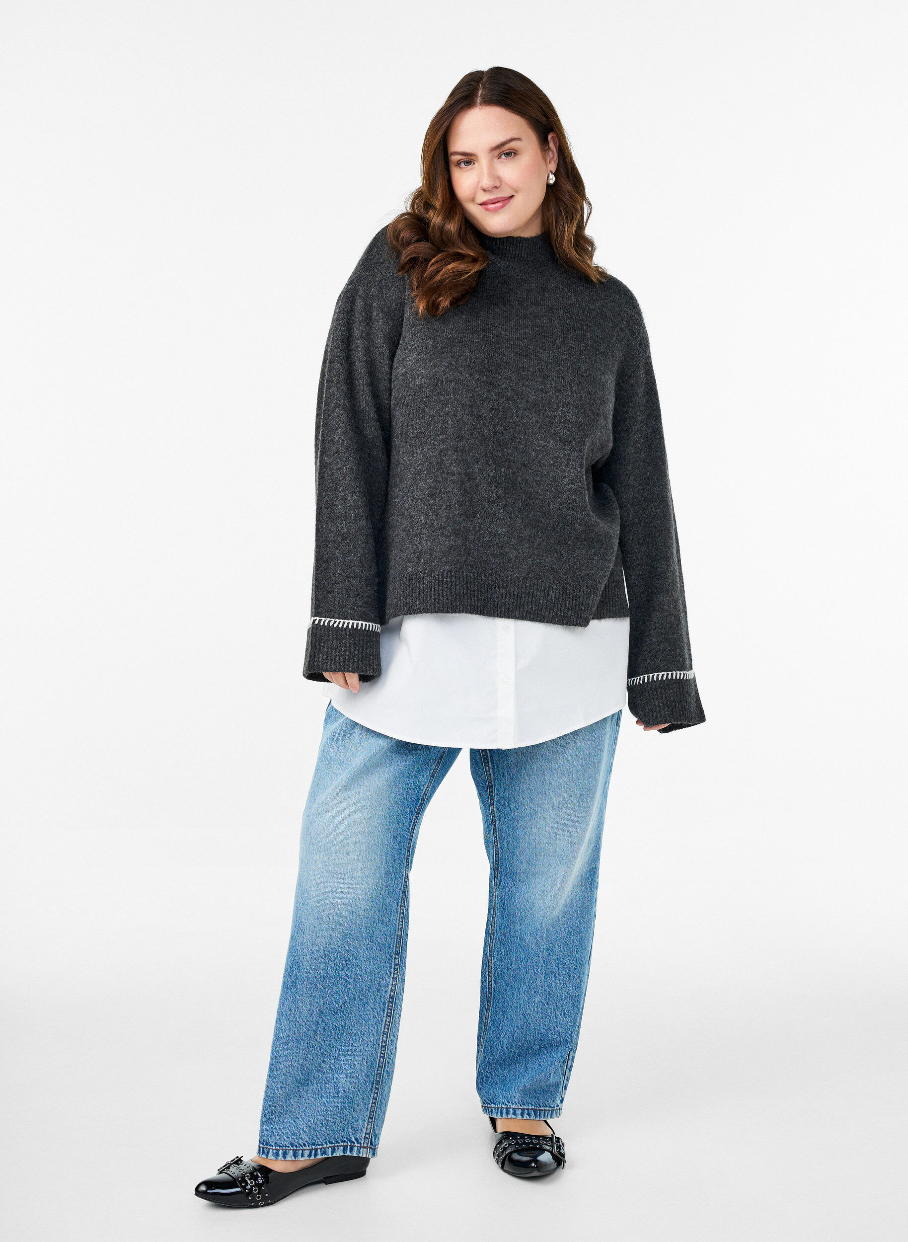 ZizziShirtextender in 100% katoen, Wit, Model image number 1