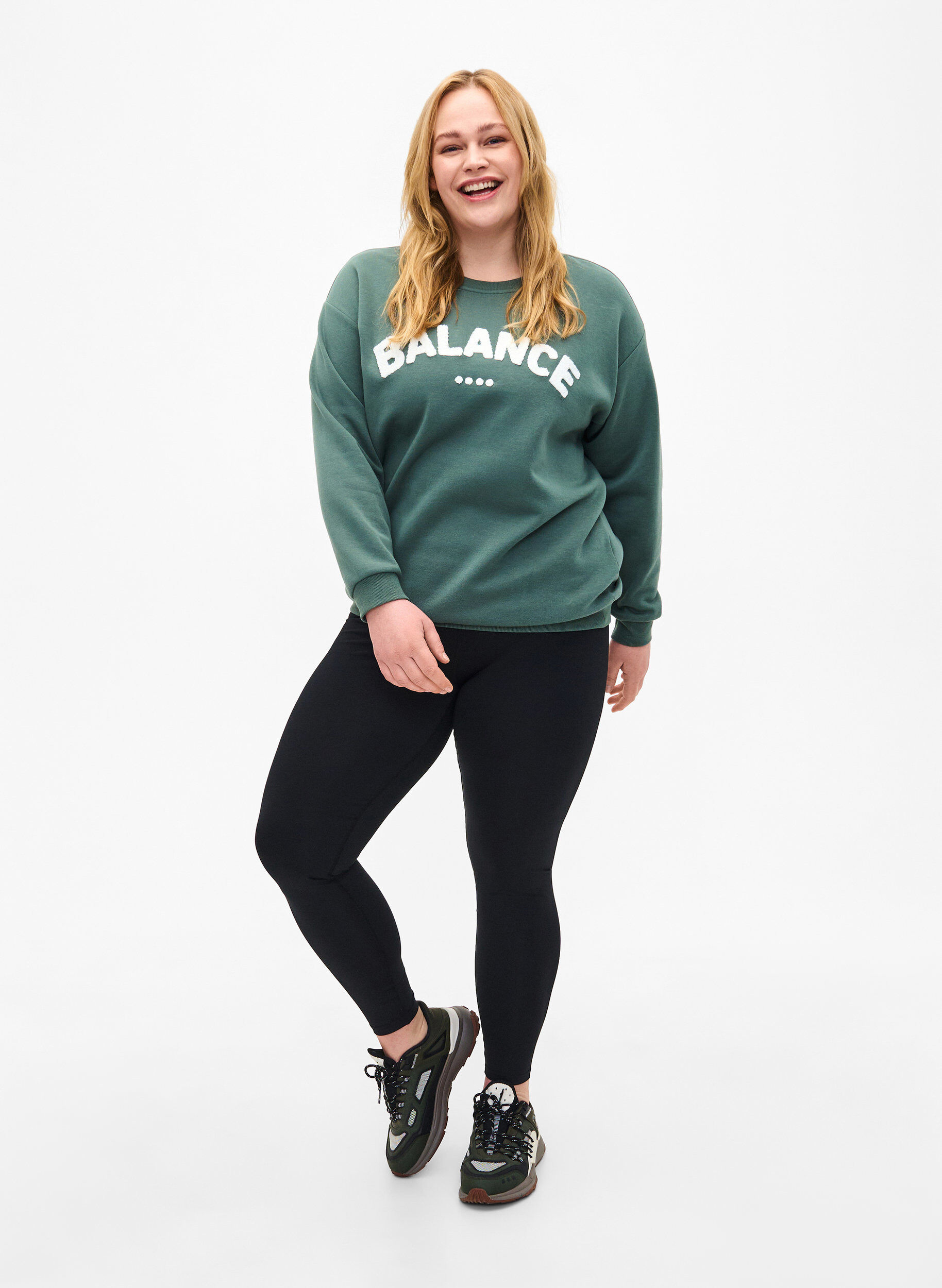 ZizziSweatshirt met motief aan de voorkant, Groen, Model image number 1