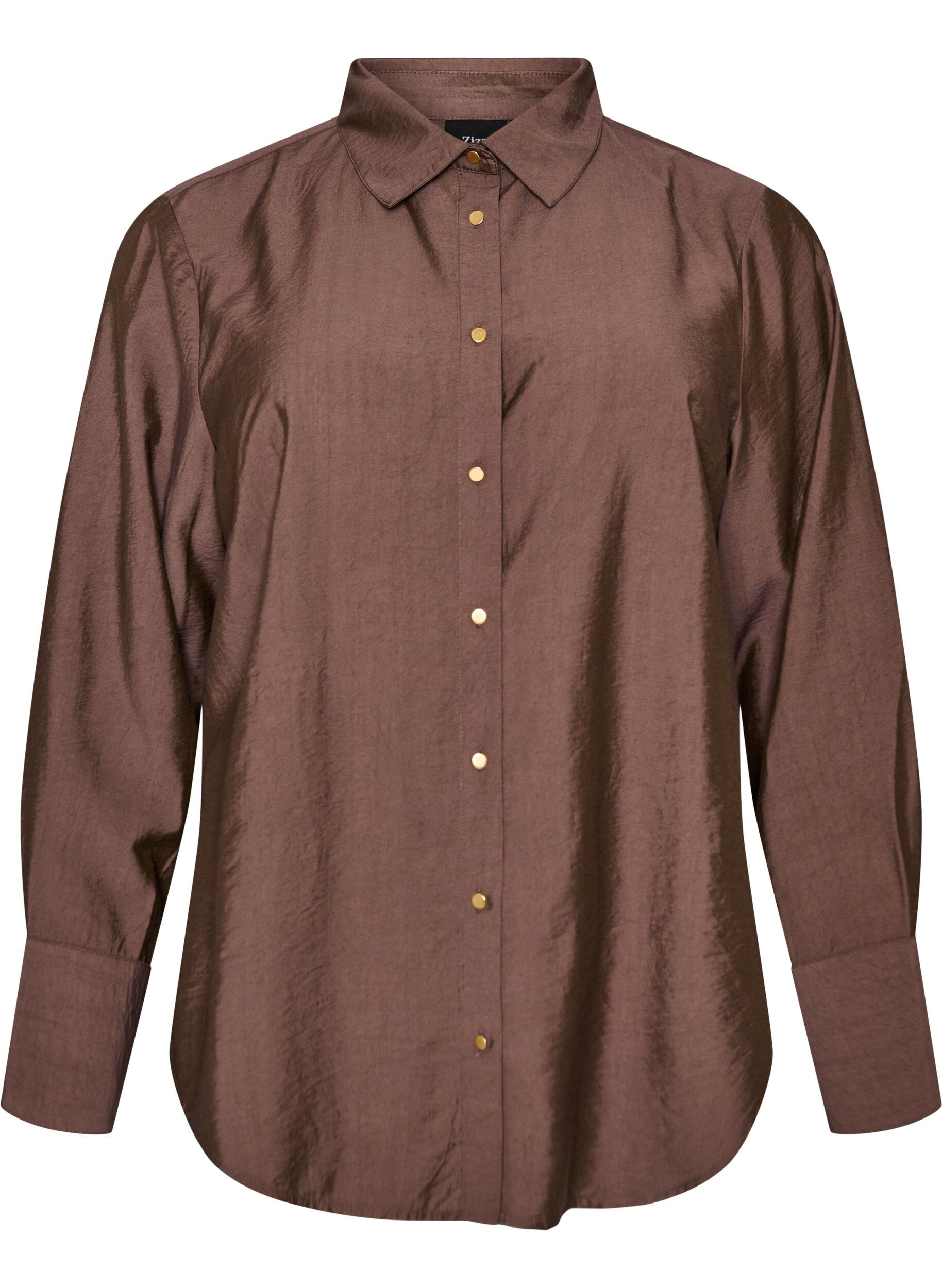 Viscose shirt met gouden knopen