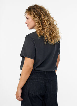 ZizziOrganisch katoenen T-shirt met studs, Grijs, Model image number 2