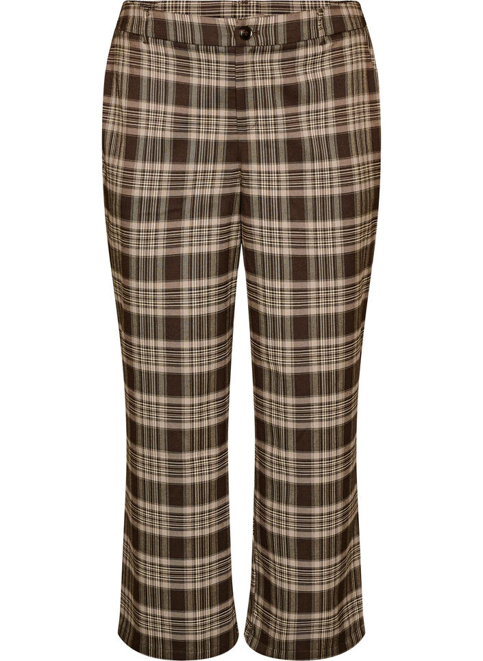Gecrochte broek met wijde pijpen, Bruin, Packshot image number 0