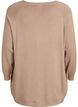 Gebreide blouse met knoopsluiting aan de zijkant, Beige, Packshot image number 1