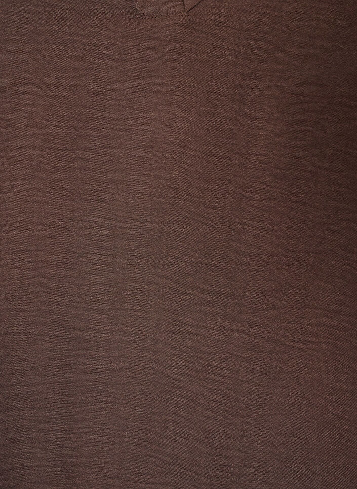 Blouse met ballonsilhouet en V-hals, Bruin, Packshot image number 2