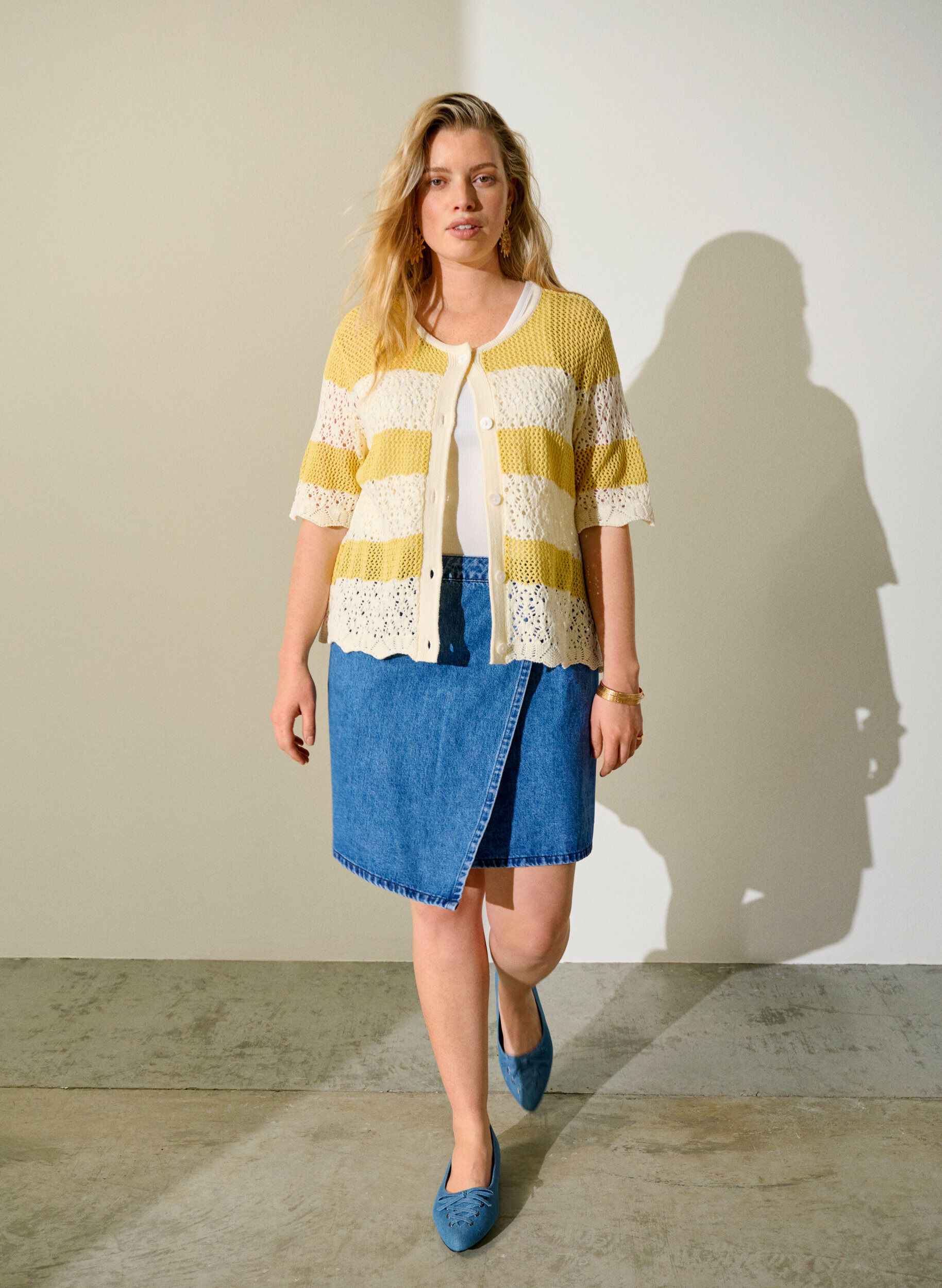 Korte A-lijn denimrok