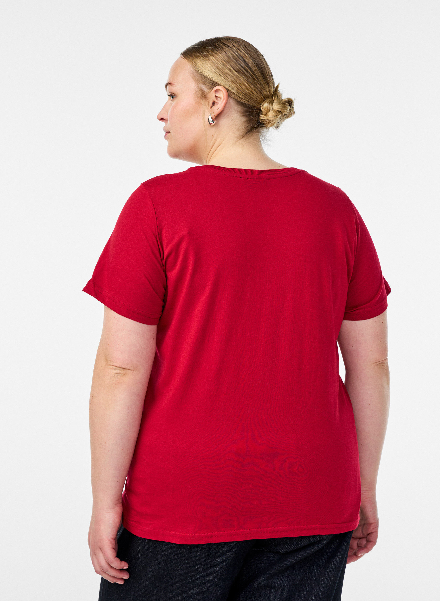 ZizziKerst T-shirt van biologisch katoen, Rood, Model image number 2