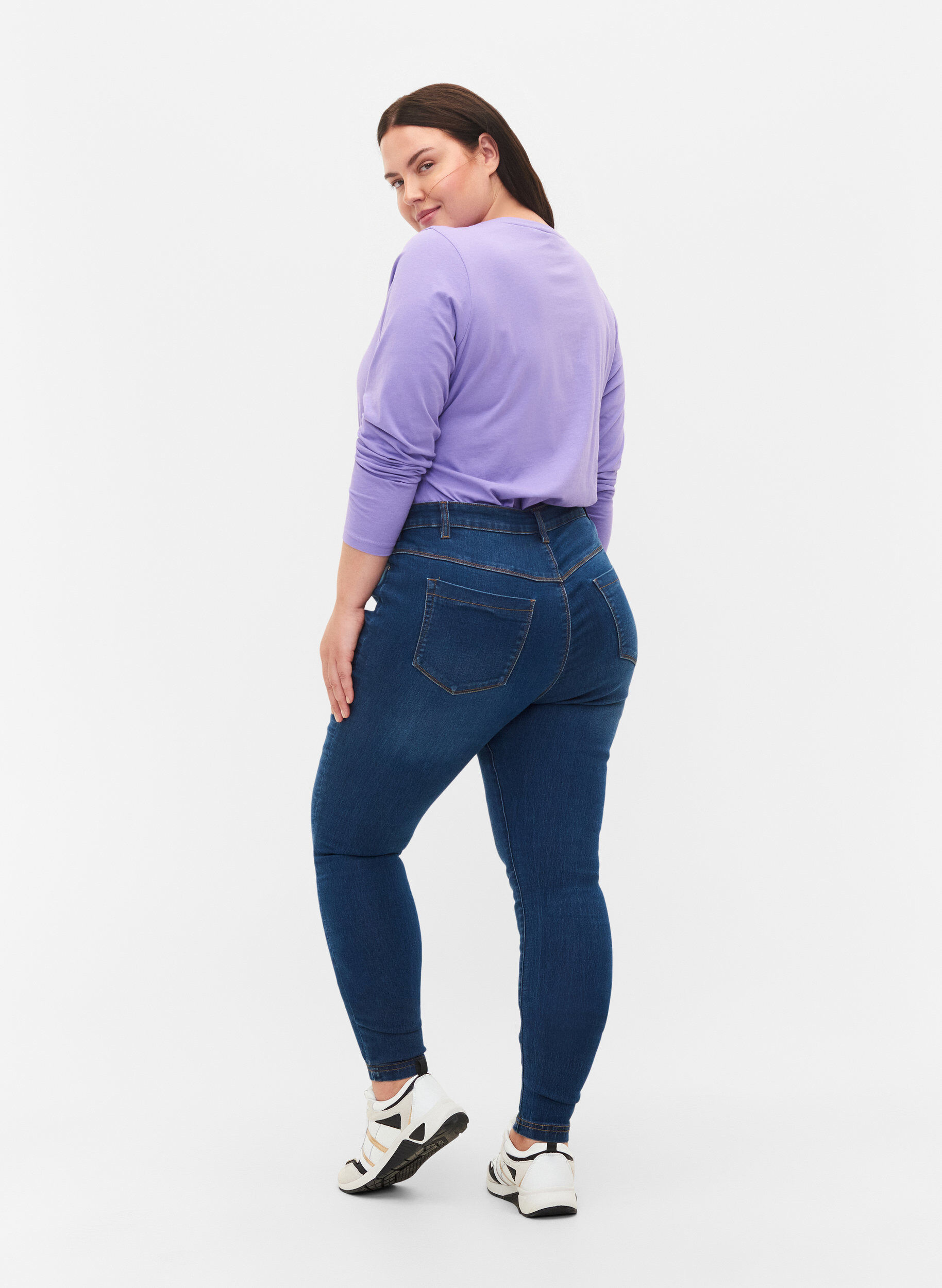 ZizziJeggings van katoenmix, Blue denim, Model image number 1