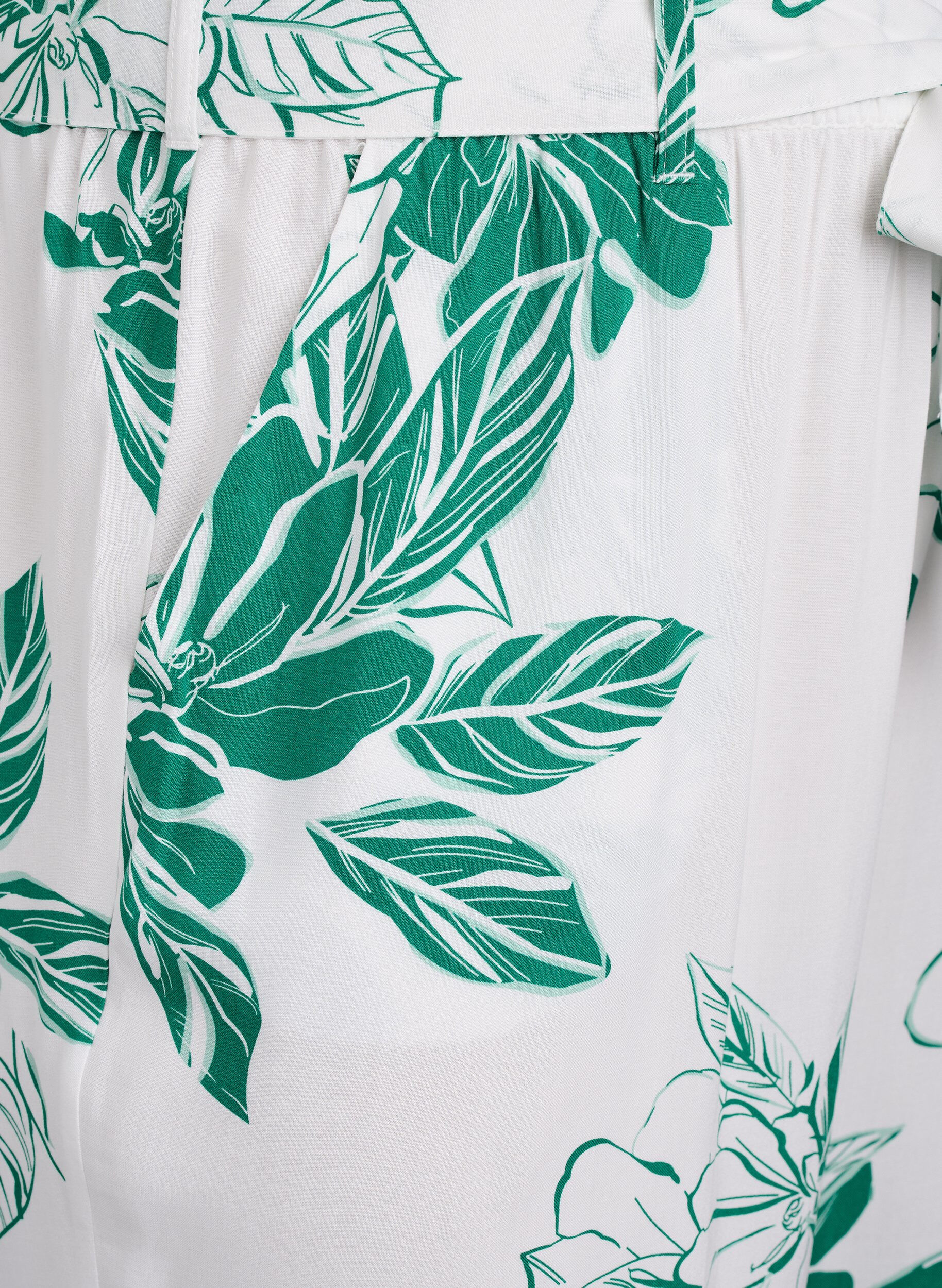 ZizziViscose broek met hoge taille, Groen, Packshot image number 2