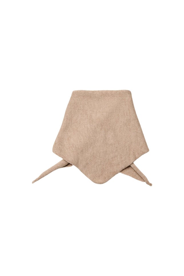 Gebreide driehoekssjaal, Beige, Packshot image number 1