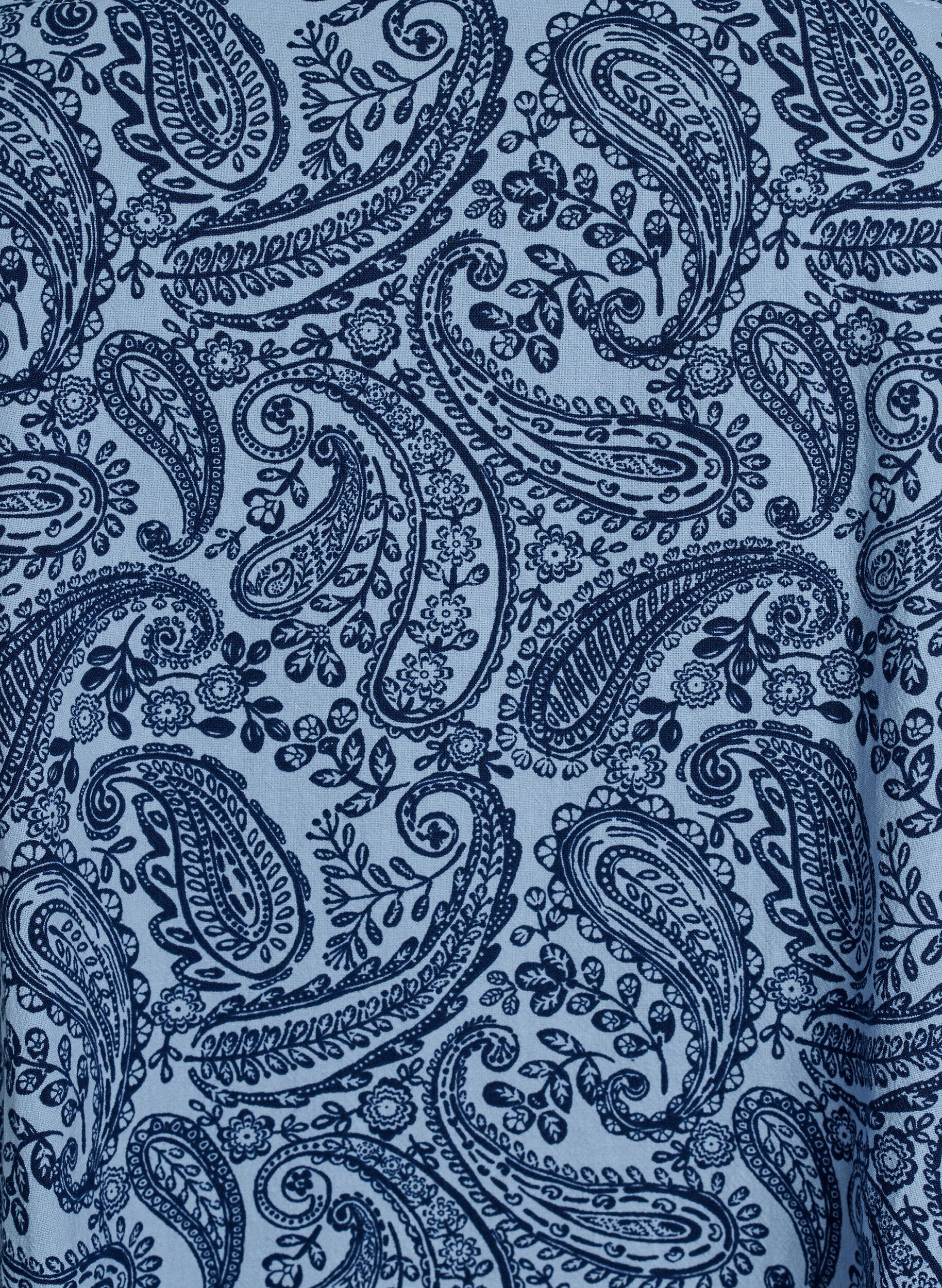 ZizziKorte a-lijn jurk met paisleyprint, Blauw, Packshot image number 2