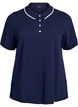 Polo shirt met strass knopen en ruches., Blauw, Packshot image number 0