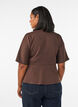 Peplum blouse met ellebooglange mouwen, Bruin, Model image number 2