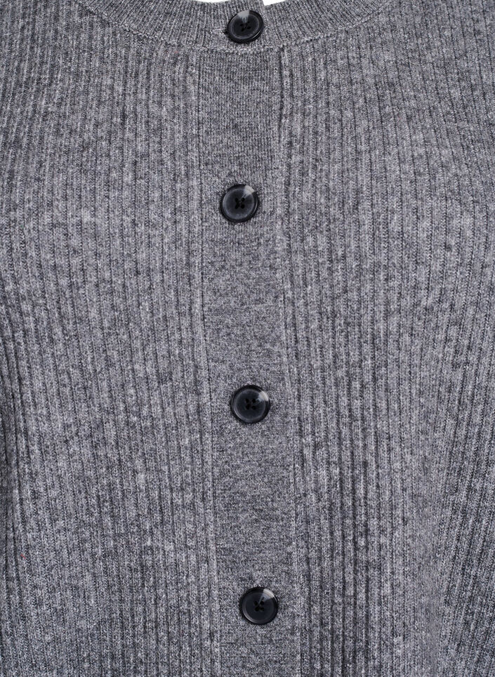 Vest van ribtricot met knopen, Grijs, Packshot image number 2