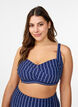 Gewatteerde bikinitop met print, Blauw, Model image number 0