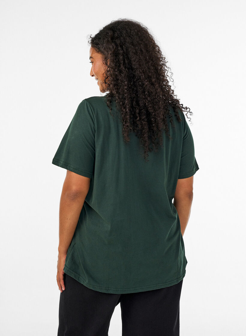 T-shirt met print, Groen, Model image number 2