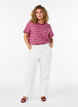 Gestreept T-shirt van biologisch katoen, Rood, Model image number 1