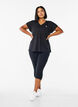 Losvallend trainings-T-shirt met V-hals, Zwart, Model image number 1