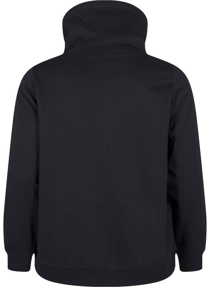 FLASH - Sweatshirt met hoge kraag, Black, Packshot image number 1