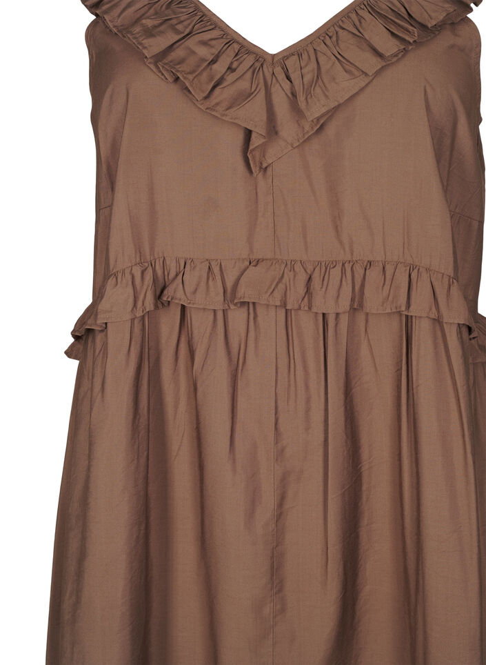 Mouwloze midi jurk met ruches, Rain Drum, Packshot