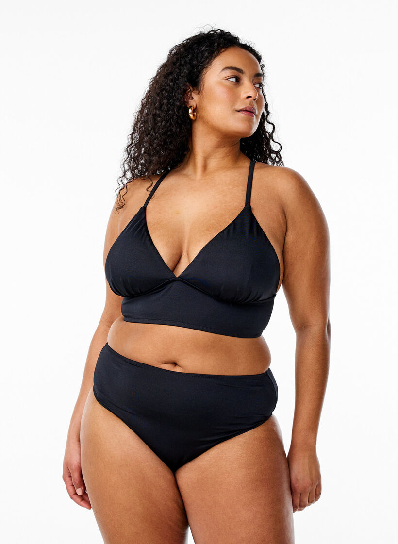Bikinitop met uitneembare pads en rugsluiting, Black, Model