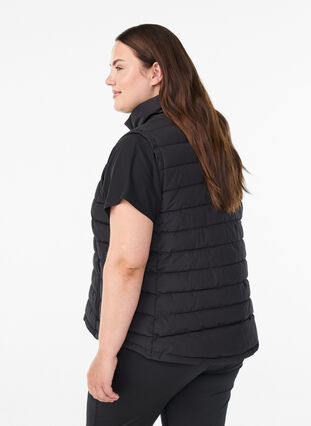 ZizziSportief gewatteerd vest met ritssluiting en zakken, Black, Model image number 1