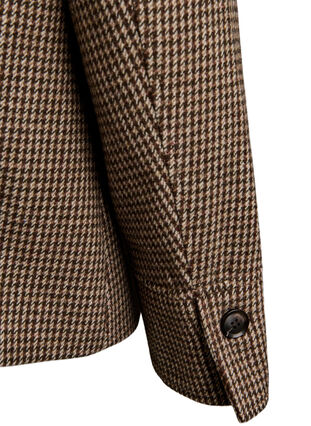 ZizziKorte blazer met dubbele rij knopen, Brown Check , Packshot image number 4