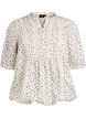 Blouse met print en 1/2 mouwen, Wit, Packshot image number 0
