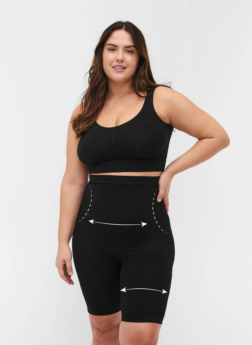 Shapewear shorts met hoge taille, Black, Model