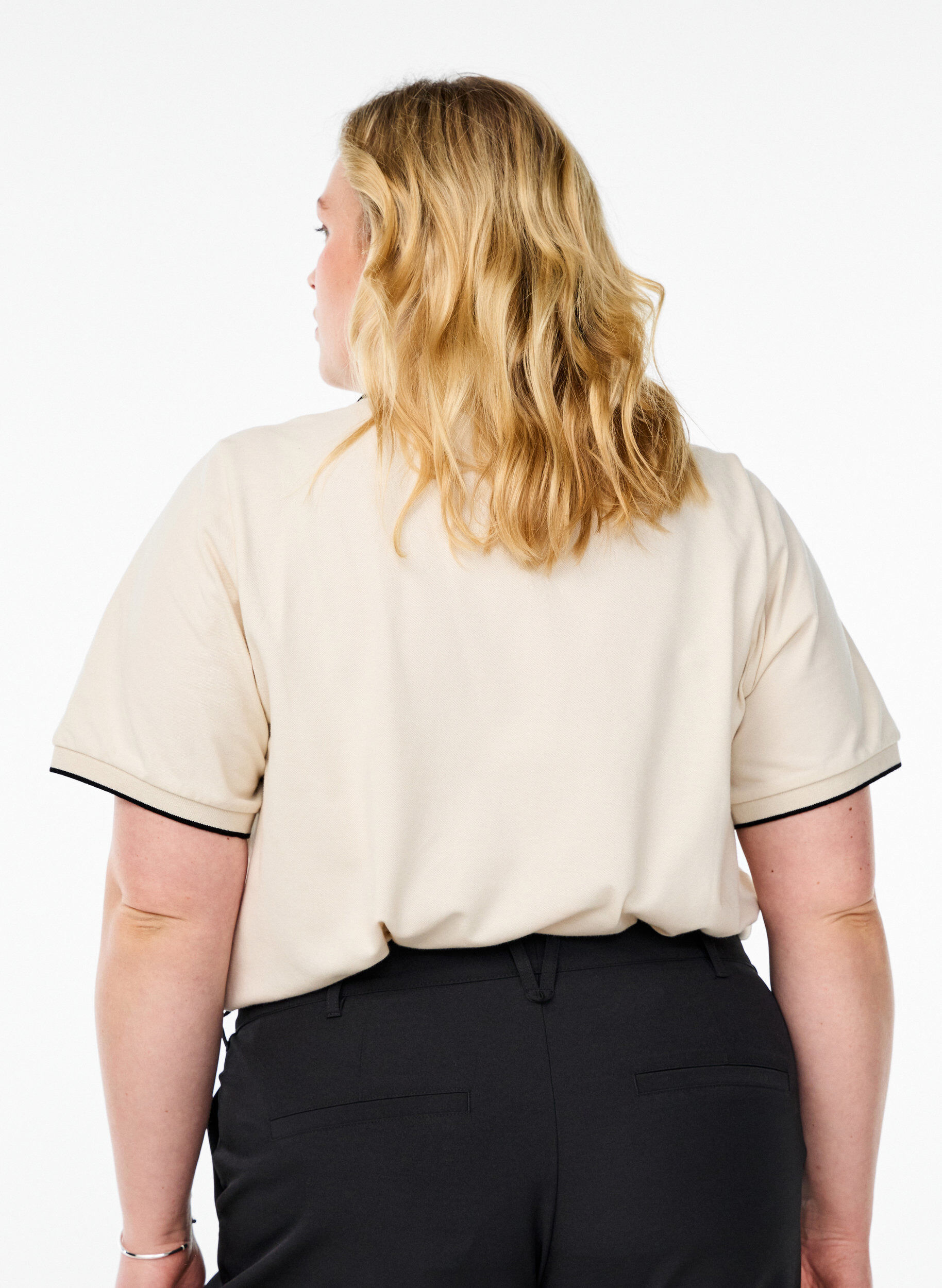 ZizziPoloshirt met korte mouwen, Beige, Model image number 2