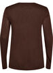 Blouse met lange mouwen van wol en viscose, Bruin, Packshot image number 1