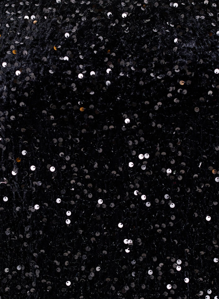 Blouse met lange mouwen en pailletten, Zwart, Packshot image number 2