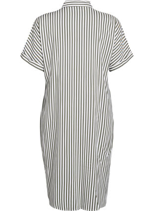 ZizziFLASH - Lange overhemdjurk met korte mouwen, Groen, Packshot image number 1