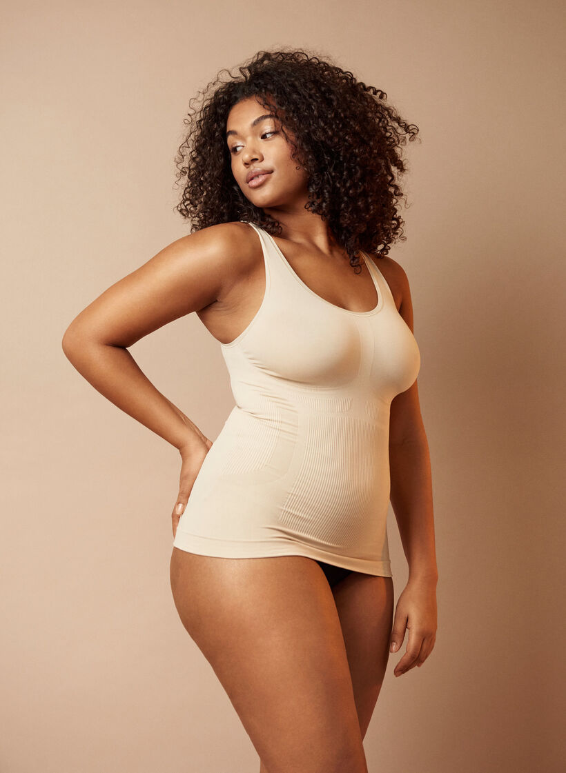 Shapewear top met brede bandjes, Beige, Image