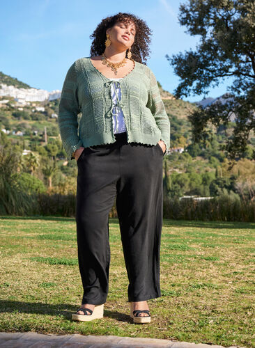 ZizziCulotte broek in gemengd stof, Zwart, Image image number 0