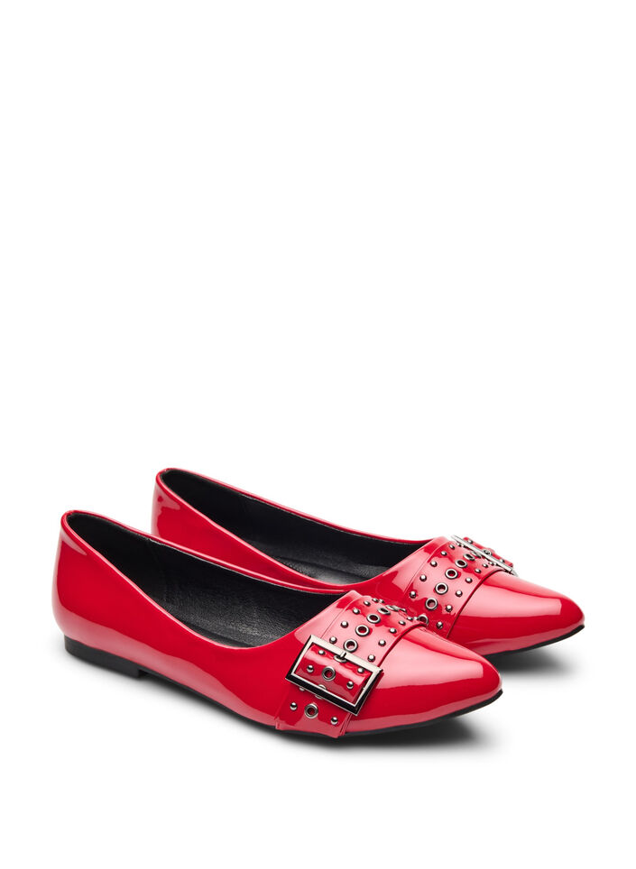 Wide fit - Ballerina met bandje en studs, Adrenaline Rush, Packshot